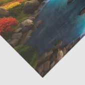 Herbstliche Landschaft Wasserfall im Park Seidenpapier (Detail)