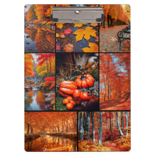 Herbstliche Landschaftsfoto-Collage-Kunst Klemmbrett