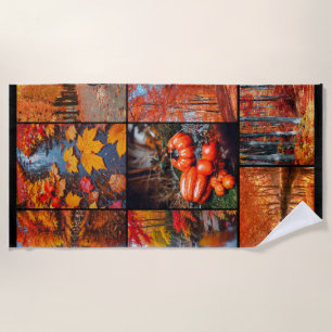 Herbstliche Landschaftsfoto-Collage-Kunst Strandtuch