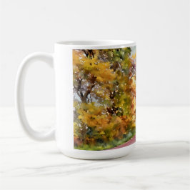 Herbstliche Landstraße in der Nähe von Pottstown. Kaffeetasse