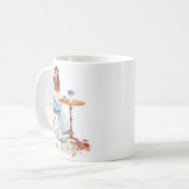 Herbstliche Laune – Mädchen, Kaffee & neugieriges Kaffeetasse (Vorderseite Links)