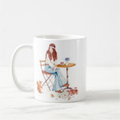 Herbstliche Laune – Mädchen, Kaffee & neugieriges Kaffeetasse (Links)