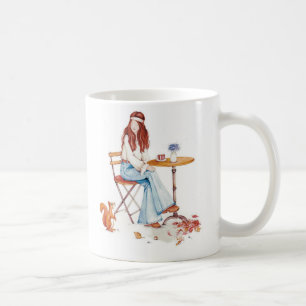 Herbstliche Laune – Mädchen, Kaffee & neugieriges Kaffeetasse