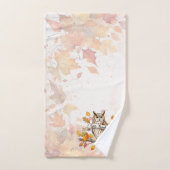 Herbstliche Laune – Thanksgiving-Eule mit Herbstla Badhandtuch Set (Handtuch)