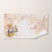 Herbstliche Laune – Thanksgiving-Eule mit Herbstla Badhandtuch Set (Handtuch)