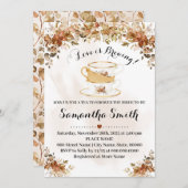 Herbstliche Liebe Brauen Teedusche Einladung (Vorne/Hinten)