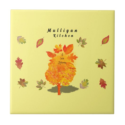 Herbstliche Liebe Fliese (Vorderseite)