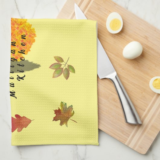 Herbstliche Liebe Geschirrtuch (Viertel Falte)