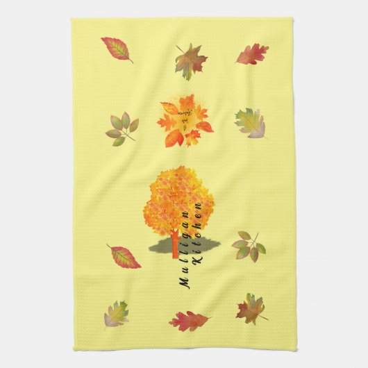 Herbstliche Liebe Geschirrtuch (Vertikal)