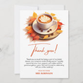 Herbstliche Liebe ist das Break Coffee Brautparty Dankeskarte (Vorderseite)