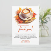 Herbstliche Liebe ist das Break Coffee Brautparty Dankeskarte (Stehend Vorderseite)