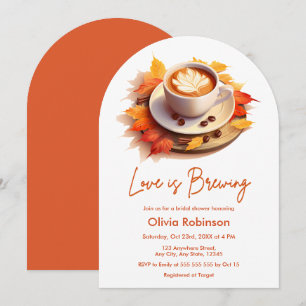 Herbstliche Liebe ist das Break Coffee Brautparty Einladung