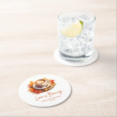 Herbstliche Liebe ist das Break Coffee Brautparty Runder Pappuntersetzer (Vor Ort)