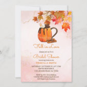 Herbstliche Liebe Kürbiskernmühle Brautparty Einladung (Vorderseite)