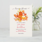 Herbstliche Liebe Lemon Fall Tea Party Hochzeit Einladung (Stehend Vorderseite)
