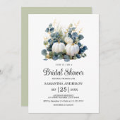 Herbstliche Liebe Weißer Kürbis Brautparty Einladung (Vorne/Hinten)