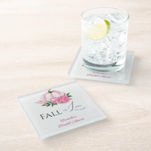 Herbstliche Liebes-Eröffnung Hochzeit: Rosafarbene Glasuntersetzer
