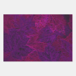 Herbstliche Lila rosa Neon Dunkle Ahorn Blätter