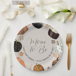 Herbstliche Mama zum kleinen Pumpkinduschpapier Pappteller
