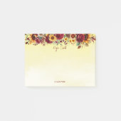 Herbstliche Modeerscheinungen Bordeaux Rose Sonnen Post-it Klebezettel (Vorderseite)