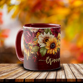 Herbstliche Modeerscheinungen Bordeaux Rose Sonnen Tasse