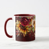 Herbstliche Modeerscheinungen Bordeaux Rose Sonnen Tasse (Links)