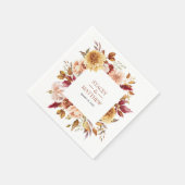 Herbstliche Moderne Terracotta Hochzeit Serviette (Ecke)