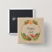 Herbstliche Natur mit anpassbarem Text Button (Vorne & Hinten)