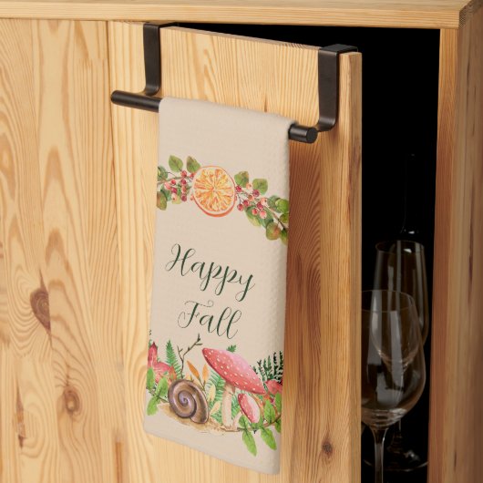 Herbstliche Natur mit anpassbarem Text Geschirrtuch (Drittel gefaltet)