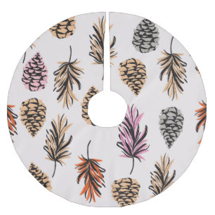 Herbstliche Natur: Trendige Vintage-Nahtlose. Polyester Weihnachtsbaumdecke