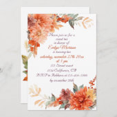 Herbstliche Niedliche Gnome Herbstlaub Geburtstag Einladung (Vorne/Hinten)