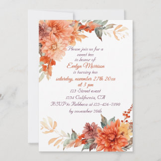 Herbstliche Niedliche Gnome Herbstlaub Geburtstag Einladung