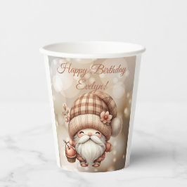 Herbstliche Niedliche Gnome Herbstlaub Geburtstag Pappbecher