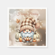 Herbstliche Niedliche Gnome Herbstlaub Geburtstag