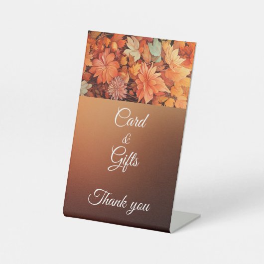 Herbstliche Niedliche Gnome Herbstlaub Geburtstag Sockelschild (Vorderseite)