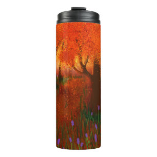 Herbstliche Nostalgie Wald Thermosbecher