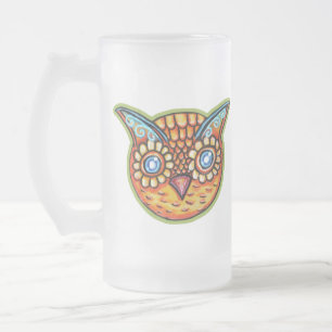 Herbstliche Orange Eule Vintage Halloweenies Mattglas Bierglas
