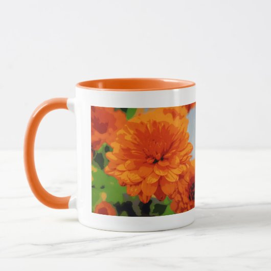Herbstliche Orange Mums Tasse Getränke (Links)