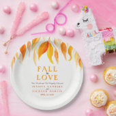 Herbstliche Orangenhochzeit in der Liebe Blätter Pappteller (Party)