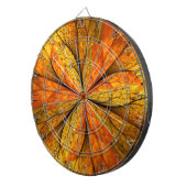 Herbstliche Pflanze, Modernes Abstraktes Fraktal Dartscheibe (Vorderseite rechts)
