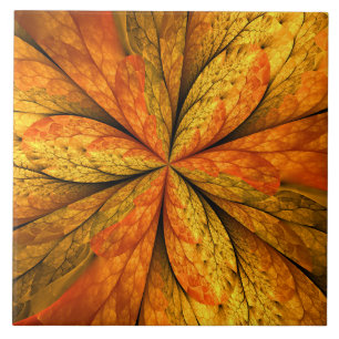 Herbstliche Pflanze, Modernes Abstraktes Fraktal Fliese
