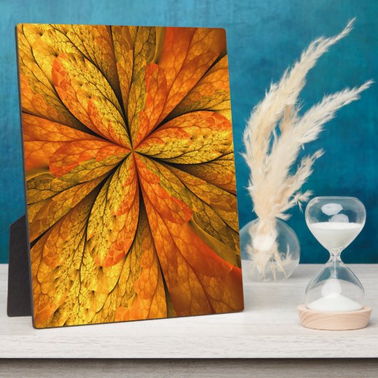 Herbstliche Pflanze, Modernes Abstraktes Fraktal Fotoplatte (Seite)