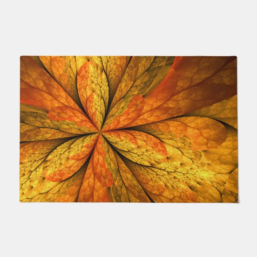 Herbstliche Pflanze, Modernes Abstraktes Fraktal Fußmatte (Vorderseite)