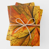Herbstliche Pflanze, Modernes Abstraktes Fraktal Geschenkpapier Set (Beispiel)