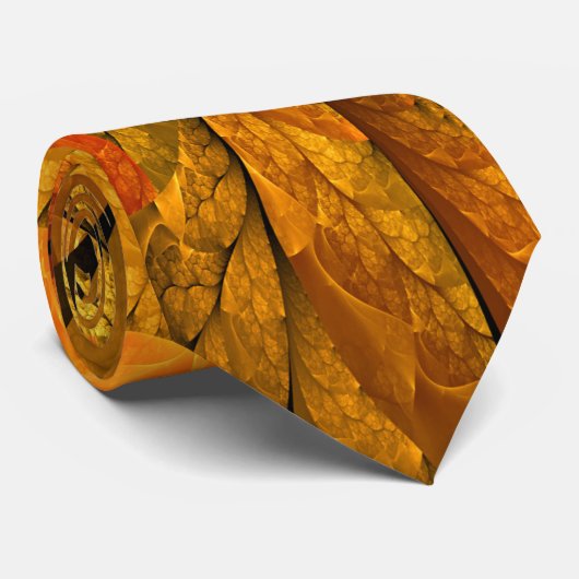 Herbstliche Pflanze, Modernes Abstraktes Fraktal Krawatte (Gerollt)