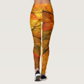Herbstliche Pflanze, Modernes Abstraktes Fraktal Leggings (Rückseite)
