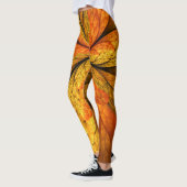 Herbstliche Pflanze, Modernes Abstraktes Fraktal Leggings (Links)