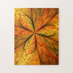 Herbstliche Pflanze, Modernes Abstraktes Fraktal Puzzle