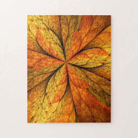 Herbstliche Pflanze, Modernes Abstraktes Fraktal Puzzle (Vertikal)