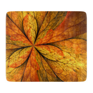 Herbstliche Pflanze, Modernes Abstraktes Fraktal Schneidebrett